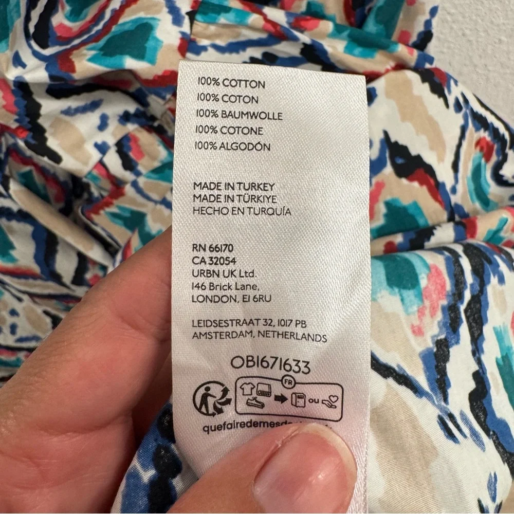 Anthropologie Maeve The Bettina Tiered Cotton Midi Dress Size Small Multi Color - Picture 10 of 13